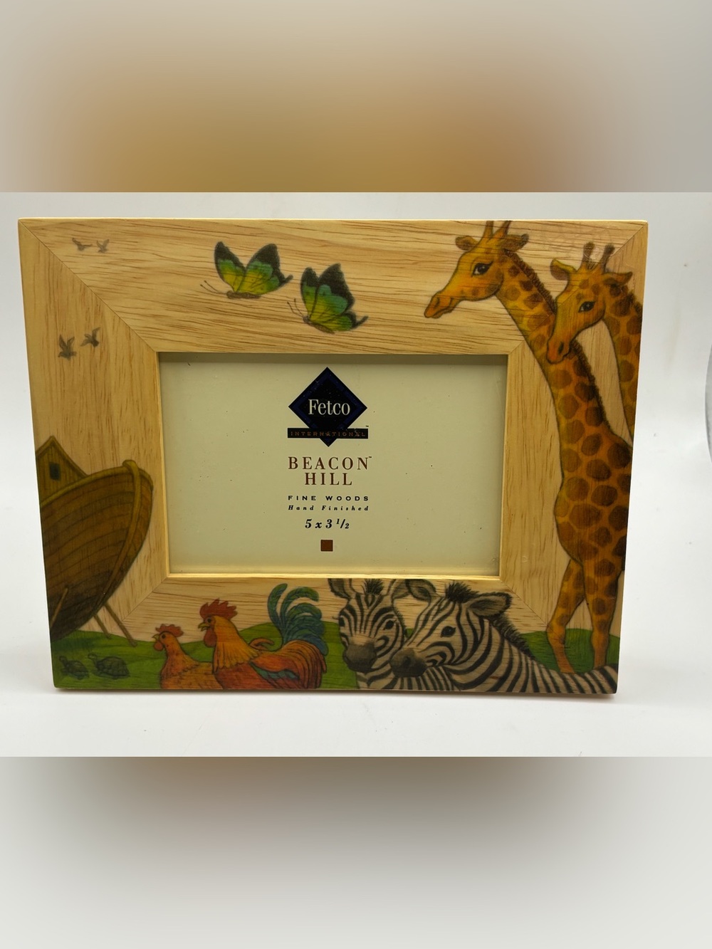 Fetco Beacon Hill Vintage Noah's Ark Photo Frame 5" x 3 1/2" Giraffe Wood